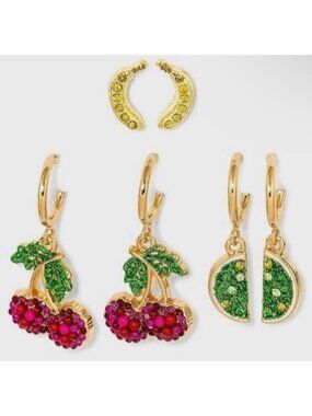 Sugarfix by BaubleBar Sweet and Sour Earrings 3 Piece Set NWT